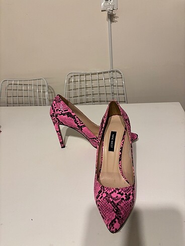 39 Beden Nine west pembe yılan derisi 39numara ayakkabı