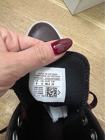 36,5 Beden bordo Renk Converse Nubuk Kışlık