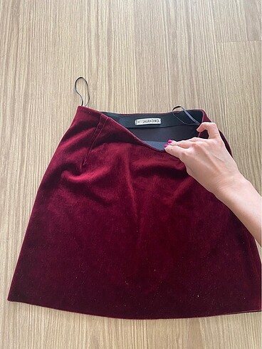 xs Beden Lcw xs bordo kadife mini etek