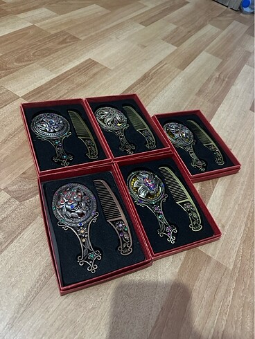 Tasarımcı vintage ayna tarak seti