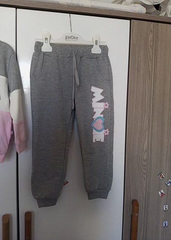 24-36 Ay Beden Kız Çocuk Gri Baskılı Eşofman Takımı