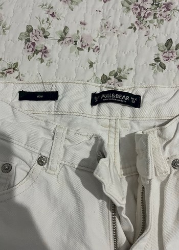 Kadın Beyaz Kot mom - Görsel 2