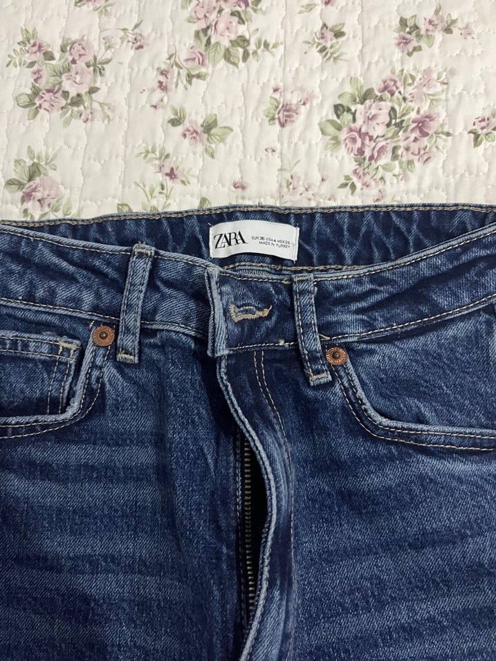 Kadın Lacivert Regular Fit Midi Kot Pantolon - Görsel 4