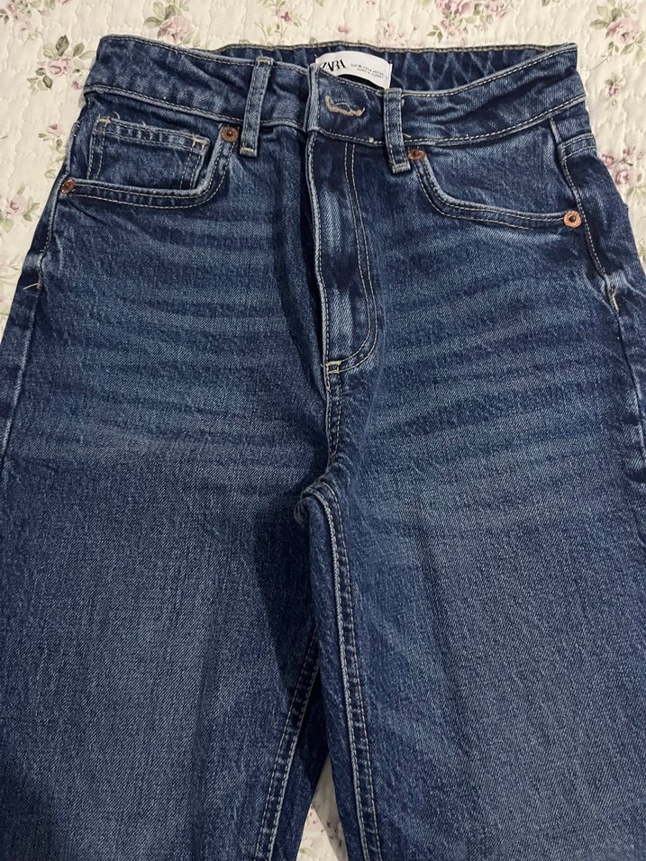 Kadın Lacivert Regular Fit Midi Kot Pantolon - Görsel 2