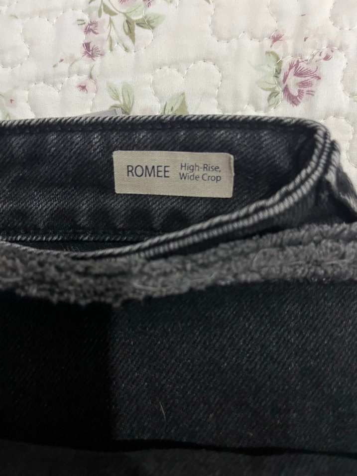 Kadın Siyah Bol Kesim Midi Boy Kot Pantolon - Görsel 4