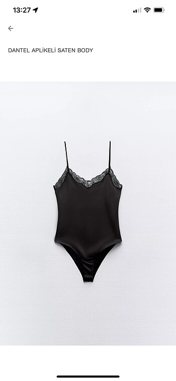Zara dantelli saten body
