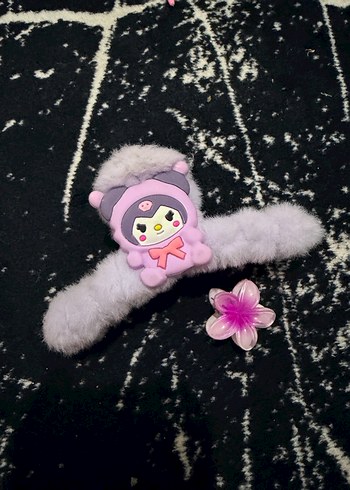 Pembe / Mor Peluş Detaylı / Lotus 2li Toka - Görsel 2