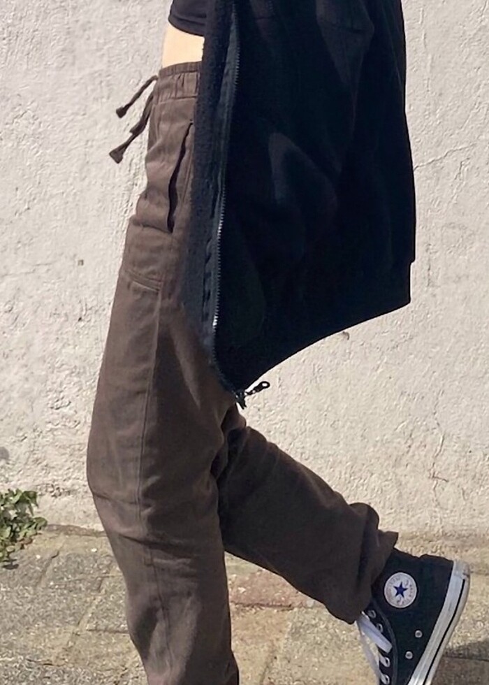 Kahverengi kargo pantolon  - Görsel 4