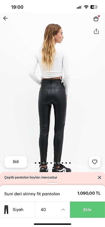 Pull and bear deri pantolon - Görsel 3