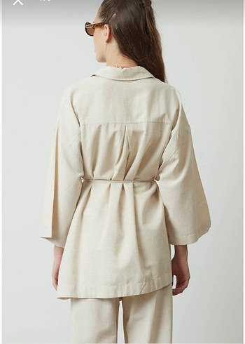 Diğer Bej Keten Gömlek - Salaş ve Minimalist Hooopstore marka