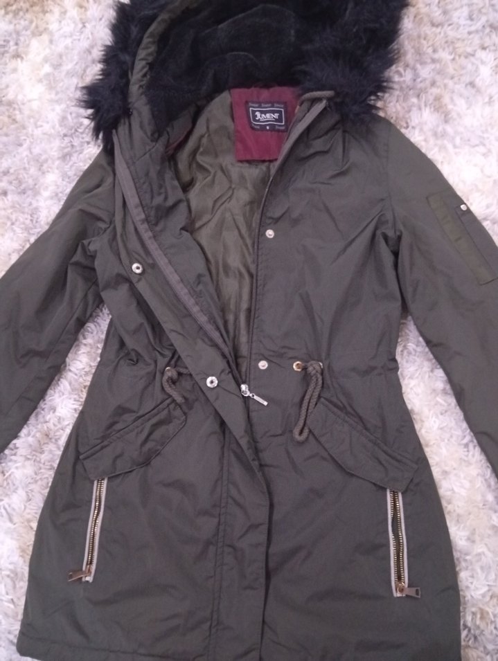 Kürk Detaylı Uzun Kadın Kışlık Mont - Görsel 2