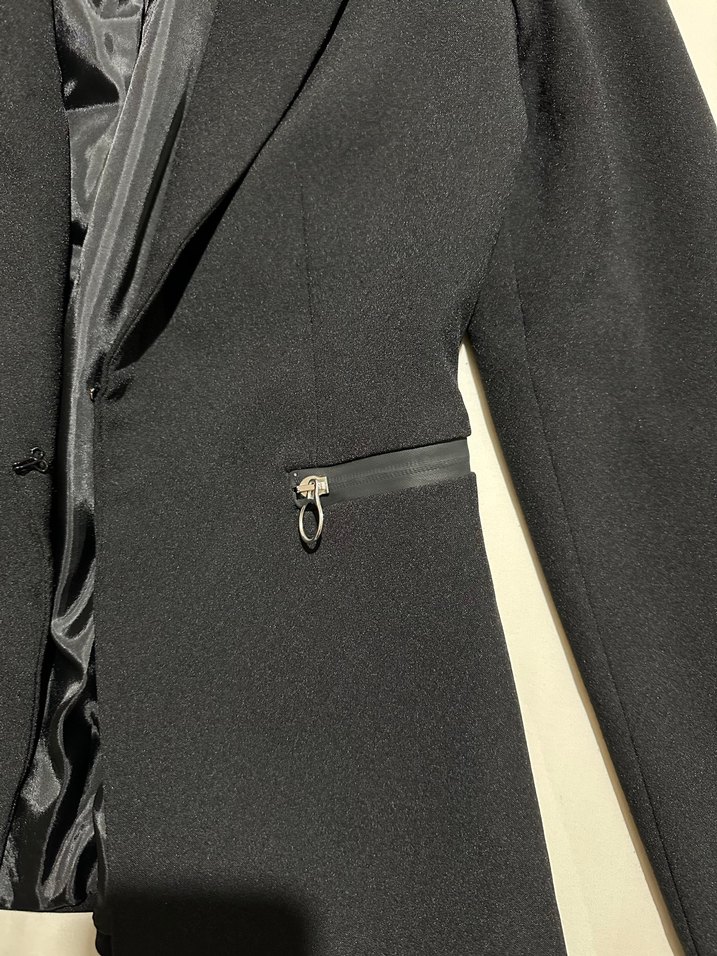 Fermuarlı Siyah Kadın Blazer Ceket - Görsel 2