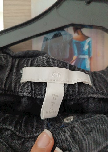 36 Beden Kadın Siyah Kot Mini Şort, Kemerli, Salaş
