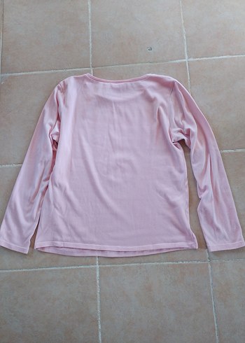 l Beden pembe Renk Pembe Uzun Kollu Pijama Üstü