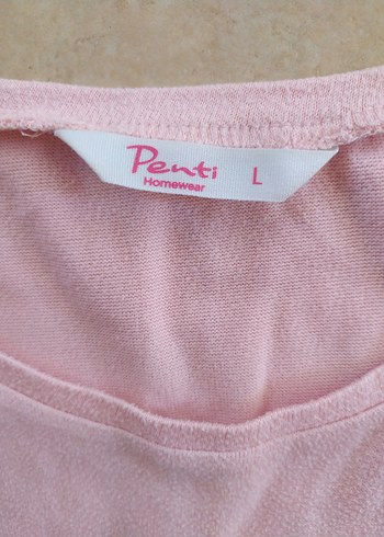 l Beden Pembe Uzun Kollu Pijama Üstü