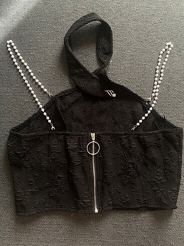 Sheinside shein rhinestone detayli inci zincirli ust