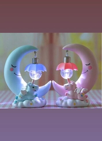 Dekoratif ay dede unicorn( lambası görsel amaçlidir - Görsel 2