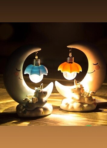 Dekoratif ay dede unicorn( lambası görsel amaçlidir - Görsel 3