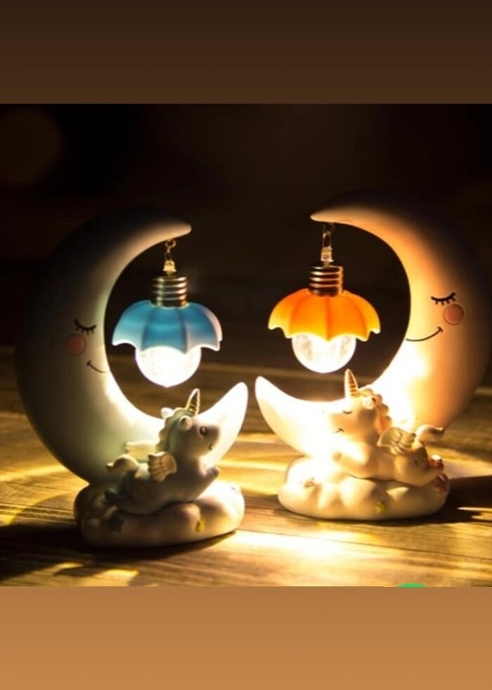 Dekoratif ay dede unicorn( lambası görsel amaçlidir - Görsel 3