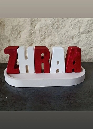 Taş tozundan yapilmiş dekoratif isimlik - Görsel 2