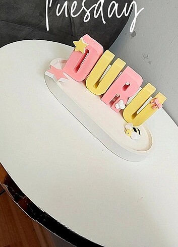 Taş tozundan yapilmiş dekoratif isimlik - Görsel 5