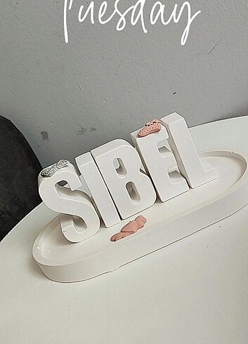 Taş tozundan yapilmiş dekoratif isimlik - Görsel 6