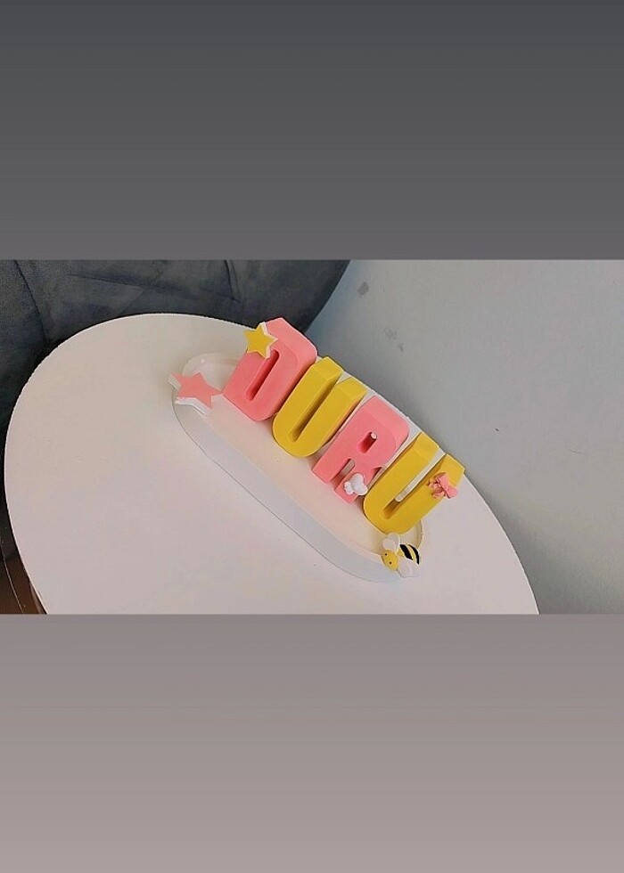 Taş tozundan yapilmiş dekoratif isimlik - Görsel 3