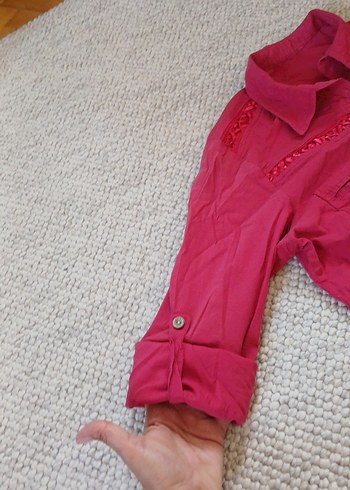 LC Waikiki Nakışlı Pembe Düğmeli Kadın Gömlek