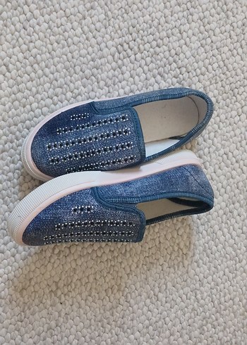 Kız Çocuk Mavi Payetli Denim Loafer - Görsel 2