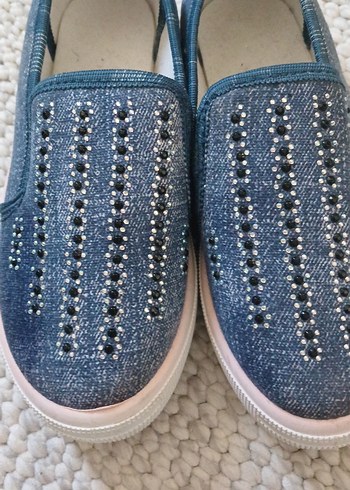 Kız Çocuk Mavi Payetli Denim Loafer - Görsel 5