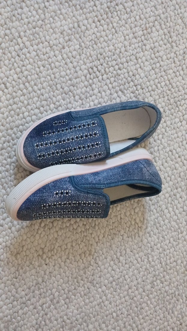 Kız Çocuk Mavi Payetli Denim Loafer - Görsel 2