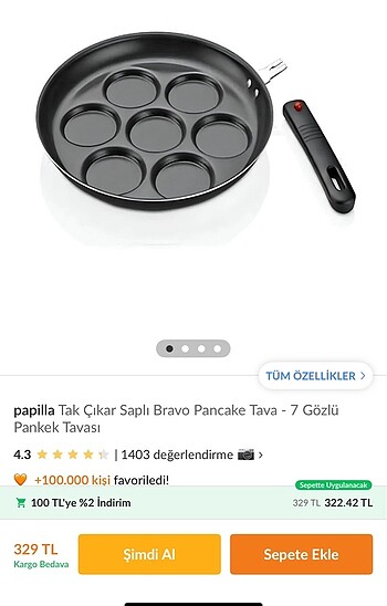 PAPİLLA pankek tavası