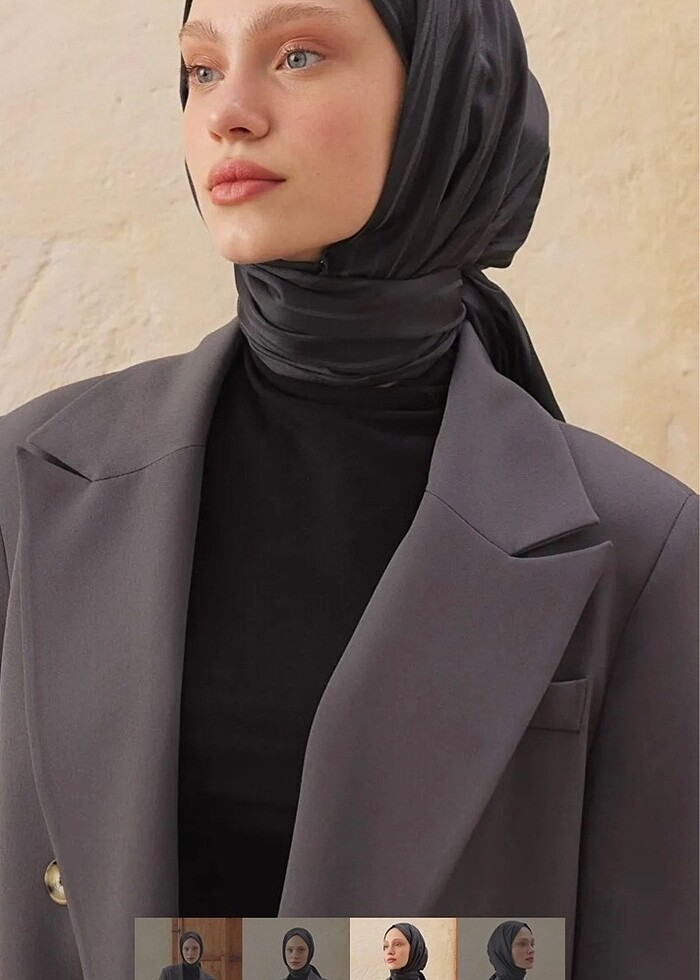 Fresh Wave Jakarlı Şal Antrasit - Görsel 3