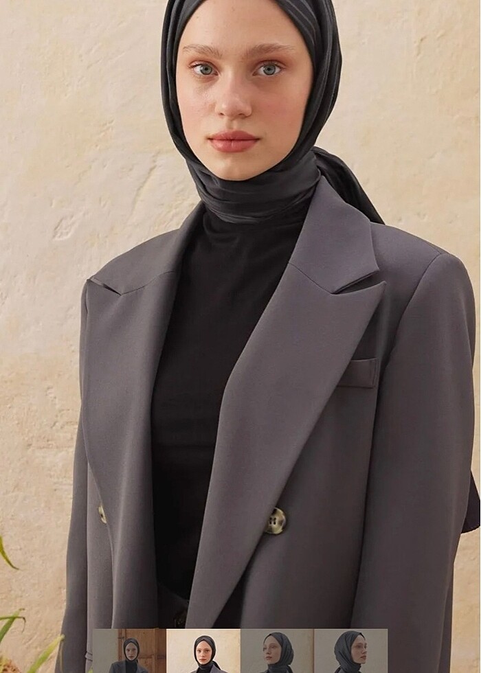 Fresh Wave Jakarlı Şal Antrasit - Görsel 2