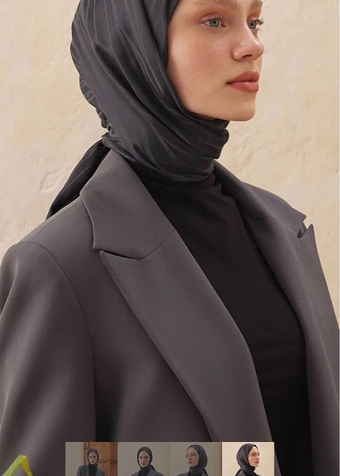 Fresh Wave Jakarlı Şal Antrasit - Görsel 4