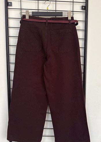 Zara Bordo kemerli wideleg pantolon