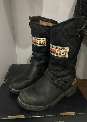 Harley-Davidson Siyah Deri Motosiklet Diz Koruyucu - Görsel 4