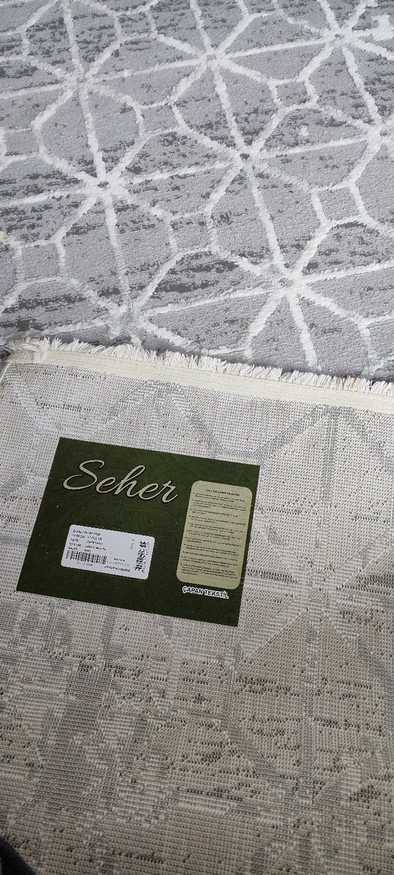 Gri Yılan Desenli Modern Halı - Görsel 2