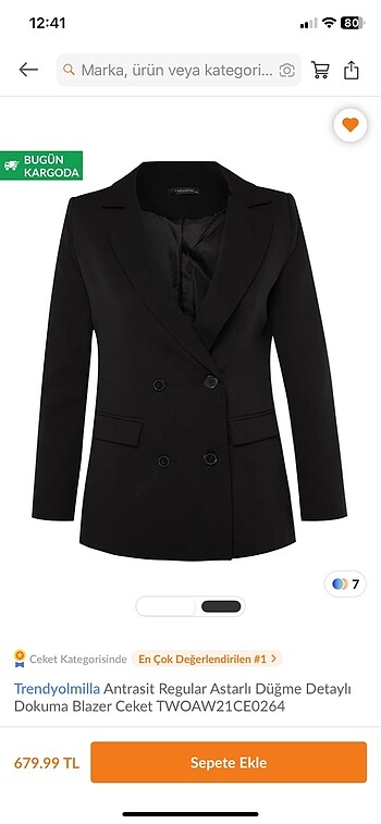 m Beden siyah Renk Blazer