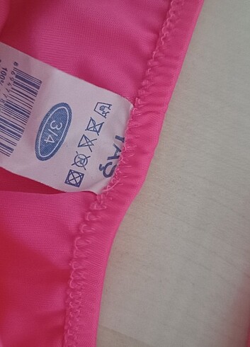 4 Yaş Beden pembe Renk Kız Çocuk Pembe Desenli Bikini