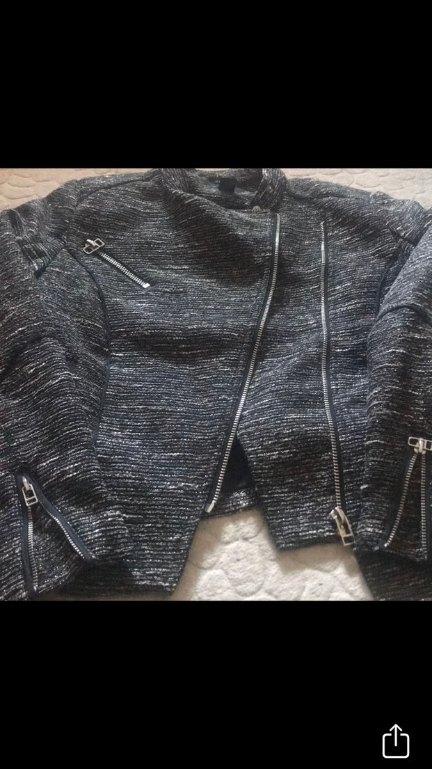 Gri Fermuarlı Kısa Kadın Ceket - Görsel 2