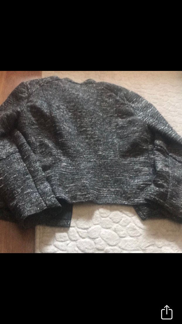 Gri Fermuarlı Kısa Kadın Ceket - Görsel 4