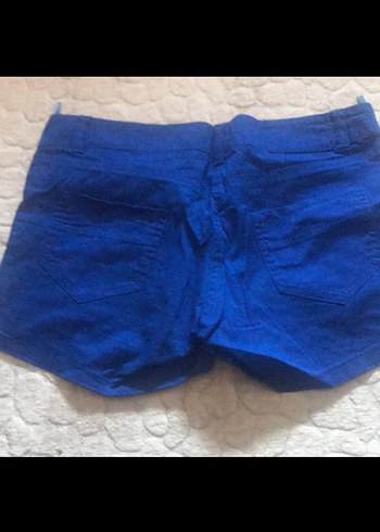 Düğmeli Koyu Mavi Mini Denim Şort - Görsel 3