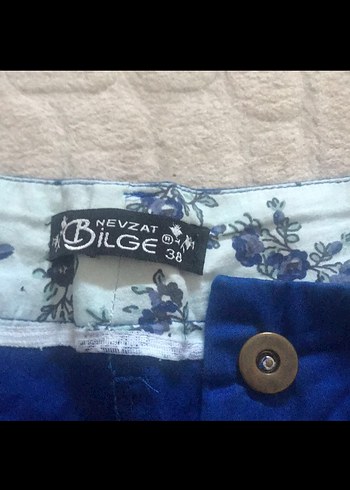 Düğmeli Koyu Mavi Mini Denim Şort - Görsel 2