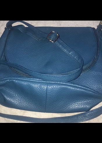 Tokalı Turkuaz Deri Kadın Çanta - Görsel 3