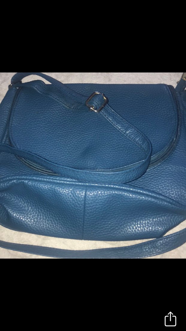 Tokalı Turkuaz Deri Kadın Çanta - Görsel 3