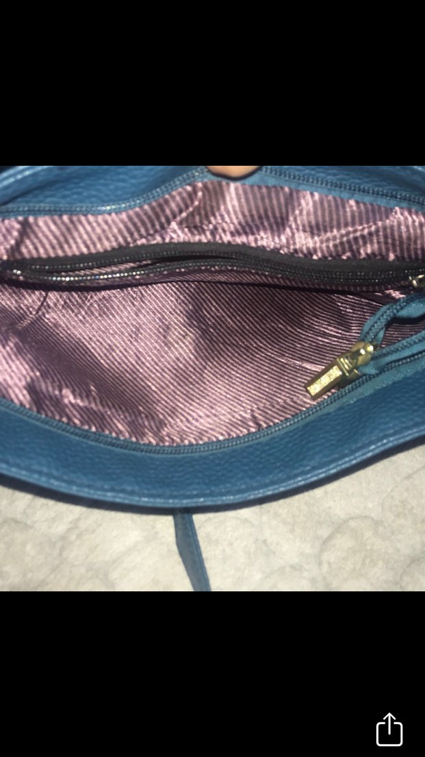 Tokalı Turkuaz Deri Kadın Çanta - Görsel 5