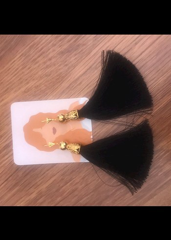 Beyaz Püsküllü Bohem Midi Küpe - Görsel 7