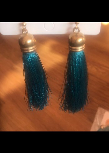 Beyaz Püsküllü Bohem Midi Küpe - Görsel 8