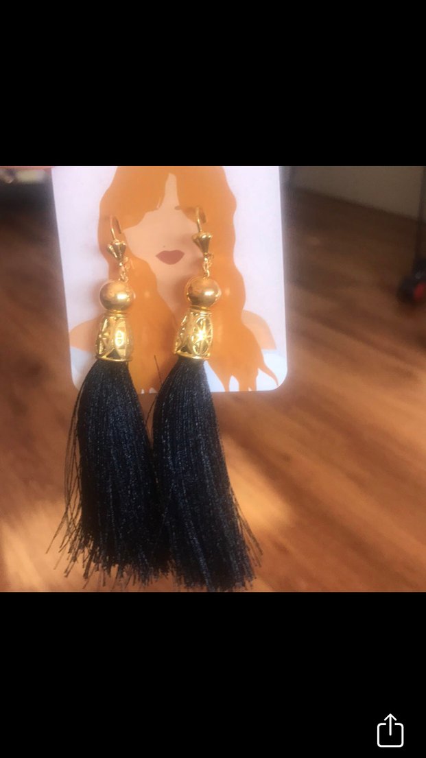 Beyaz Püsküllü Bohem Midi Küpe - Görsel 4